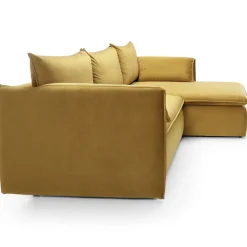 Divano letto angolare destro 3 posti 230x166cm tessuto giallo senape Easeful