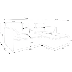 Divano letto angolare destro 3 posti 230x166cm tessuto giallo senape Easeful