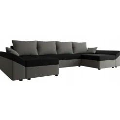 Divano letto angolare 5 posti 321cm grigio nero Appia