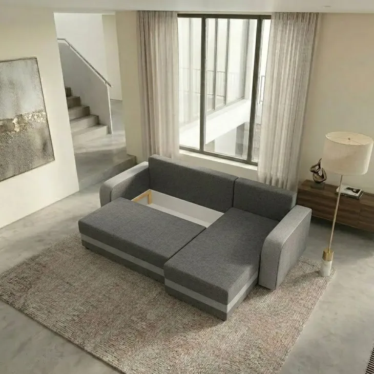 Divano letto angolare 3 posti 237x139cm reversibile grigio Ponza