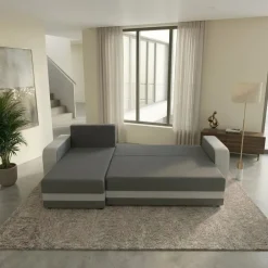 Divano letto angolare 3 posti 237x139cm reversibile grigio Ponza
