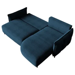 Divano letto angolare 3 posti 244x165cm tessuto blu Lollypop