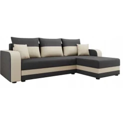Divano letto angolare 3 posti 237x139cm reversibile grigio beige Ponza