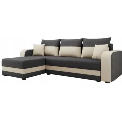 Divano letto angolare 3 posti 237x139cm reversibile grigio beige Ponza