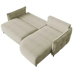 Divano letto angolare 3 posti 244x165cm tessuto tortora Lollypop