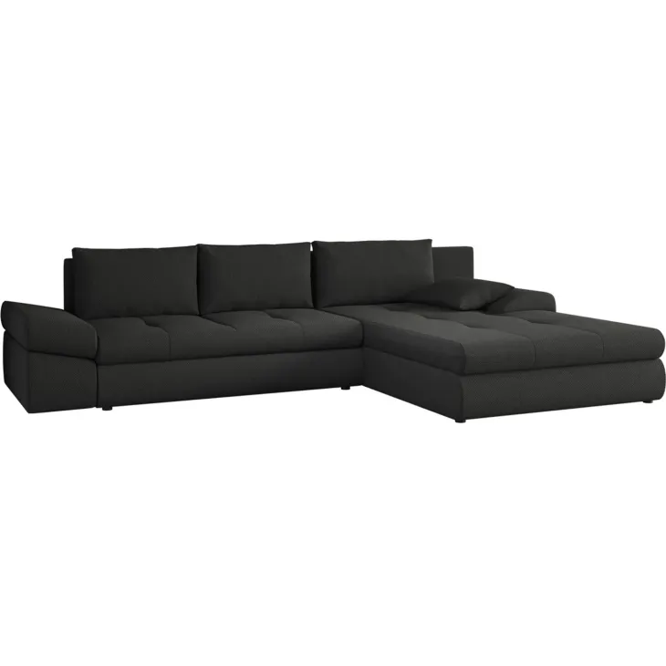 Divano letto angolare reversibile 313x215cm tessuto antracite Puffo