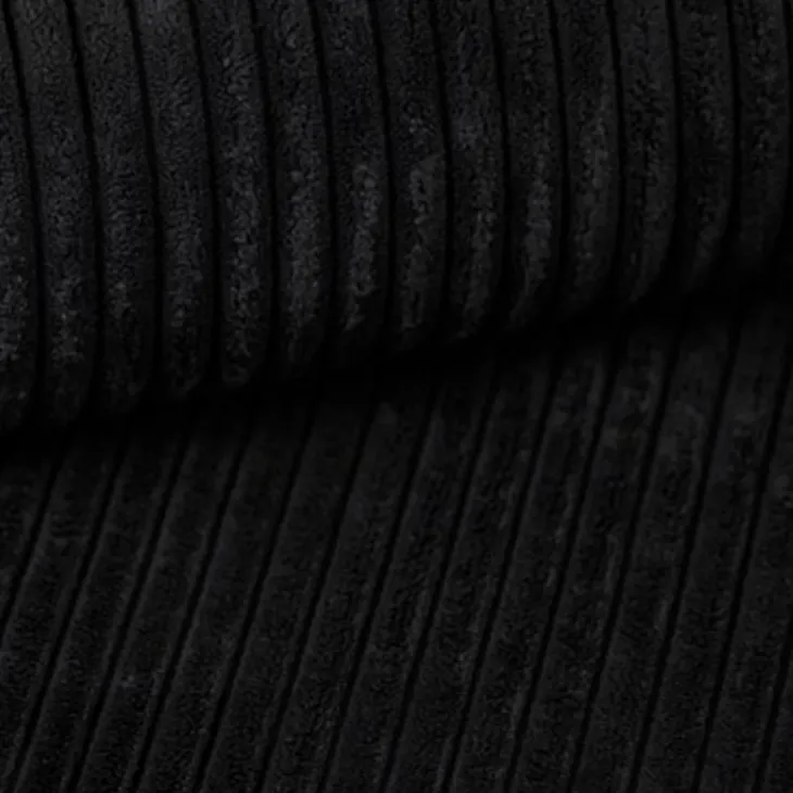 Divano letto angolare reversibile 260x160cm velluto a coste nero Scintilla
