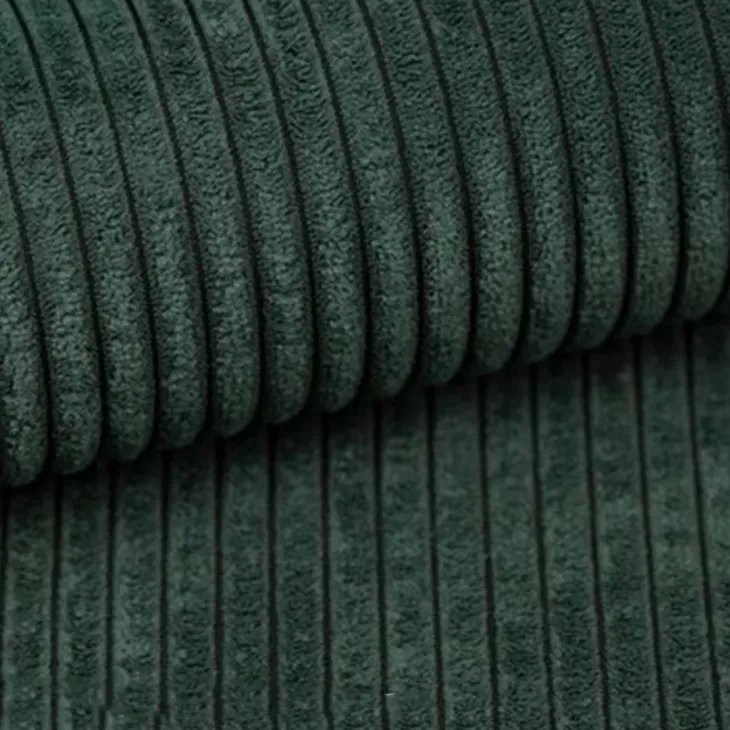 Divano letto angolare reversibile 238x142cm velluto a coste con libreria a sinistra verde scuro Mistery