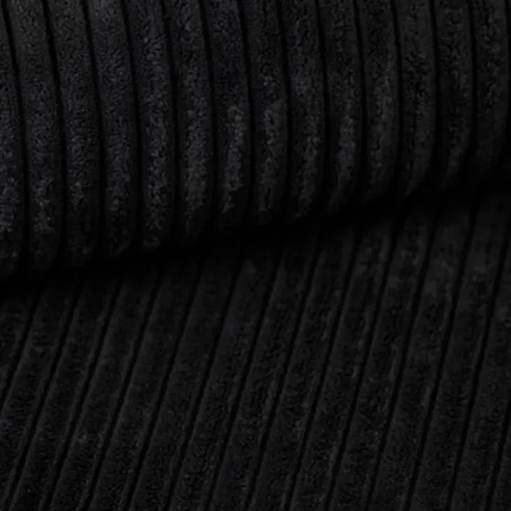 Divano letto angolare reversibile 243x142cm velluto a coste nero Ofelia