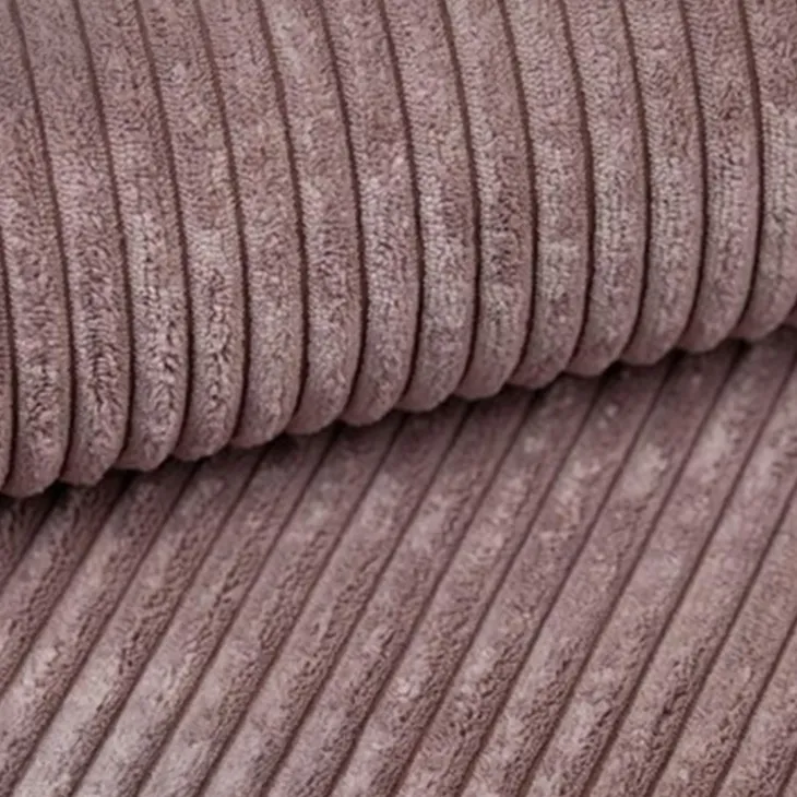 Divano letto angolare reversibile 260x160cm velluto a coste con libreria a sinistra rosa antico Mistery
