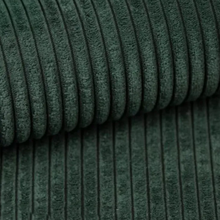 Divano letto angolare reversibile 260x160cm velluto a coste con libreria a sinistra verde scuro Mistery