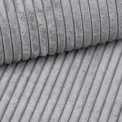 Divano letto angolare reversibile 260x160cm velluto a coste con libreria a destra grigio chiaro Mistery