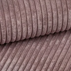 Divano letto angolare reversibile 260x160cm velluto a coste con libreria a destra rosa antico Mistery