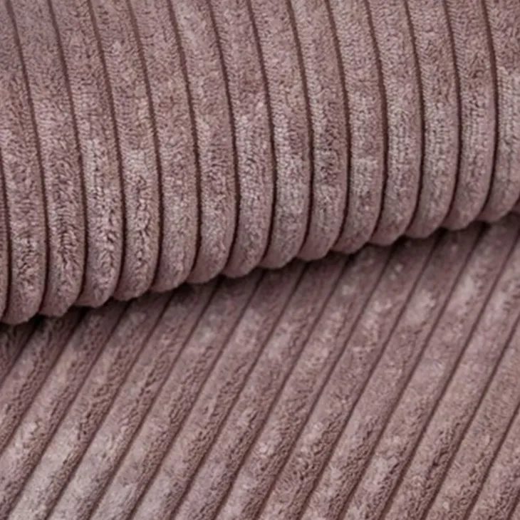Divano letto angolare reversibile 260x160cm velluto a coste con libreria a destra rosa antico Mistery