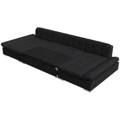 Divano letto angolare reversibile moderno design 360x160cm nero Carpiano