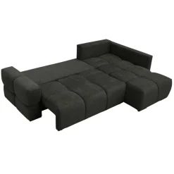 Divano letto angolare reversibile 3 posti 267x185cm box contenitore antracite Sottovoce