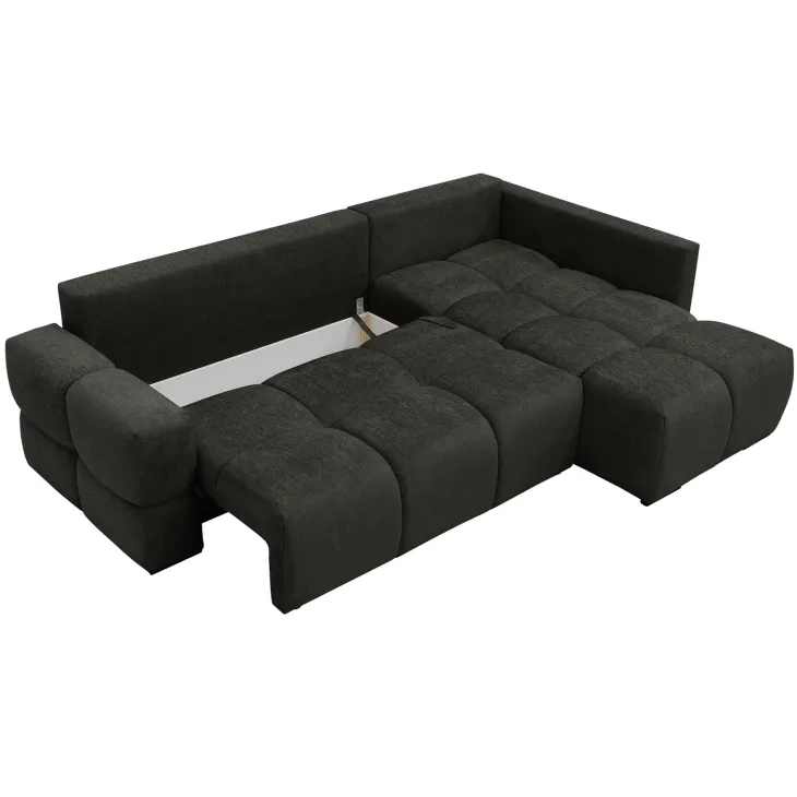 Divano letto angolare reversibile 3 posti 267x185cm box contenitore antracite Sottovoce