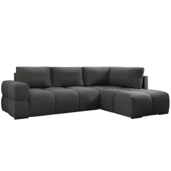 Divano letto angolare reversibile 3 posti 267x185cm box contenitore antracite Sottovoce