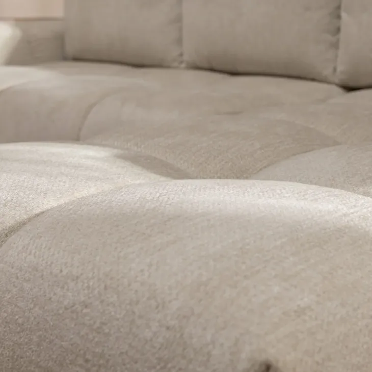 Divano letto angolare reversibile 3 posti 267x185cm box contenitore beige Sottovoce