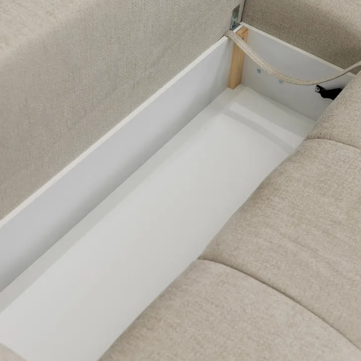 Divano letto angolare reversibile 3 posti 267x185cm box contenitore beige Sottovoce