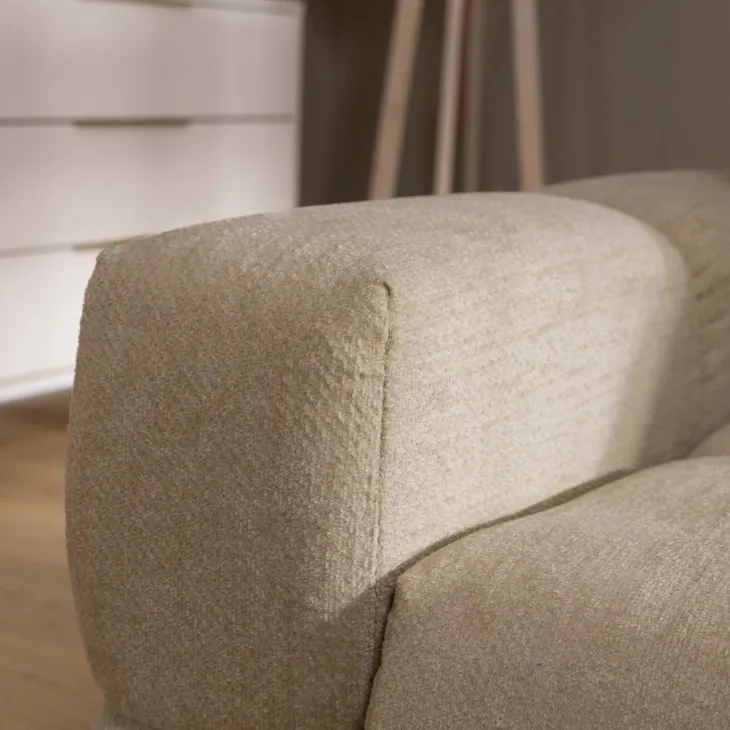 Divano letto angolare reversibile 3 posti 267x185cm box contenitore beige sabbia Sottovoce
