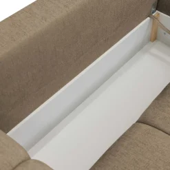 Divano letto angolare reversibile 3 posti 267x185cm box contenitore beige sabbia Sottovoce