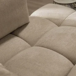 Divano letto angolare reversibile 3 posti 267x185cm box contenitore beige sabbia Sottovoce
