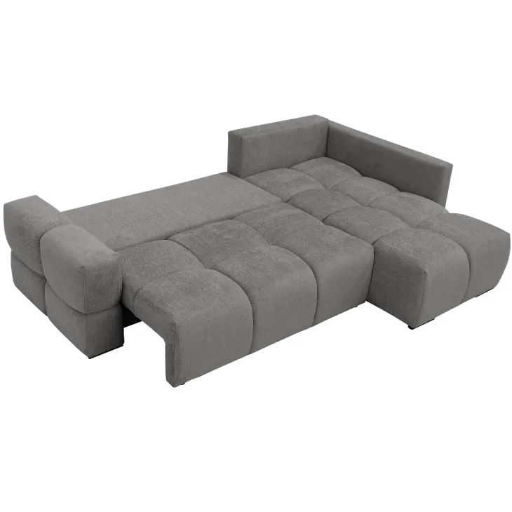 Divano letto angolare reversibile 3 posti 267x185cm box contenitore grigio Sottovoce