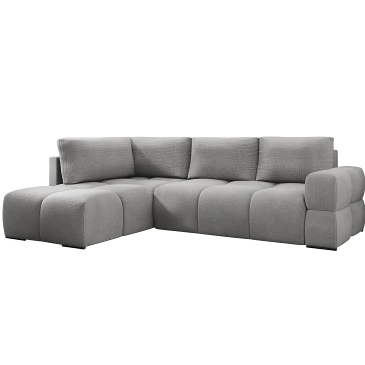Divano letto angolare reversibile 3 posti 267x185cm box contenitore grigio Sottovoce