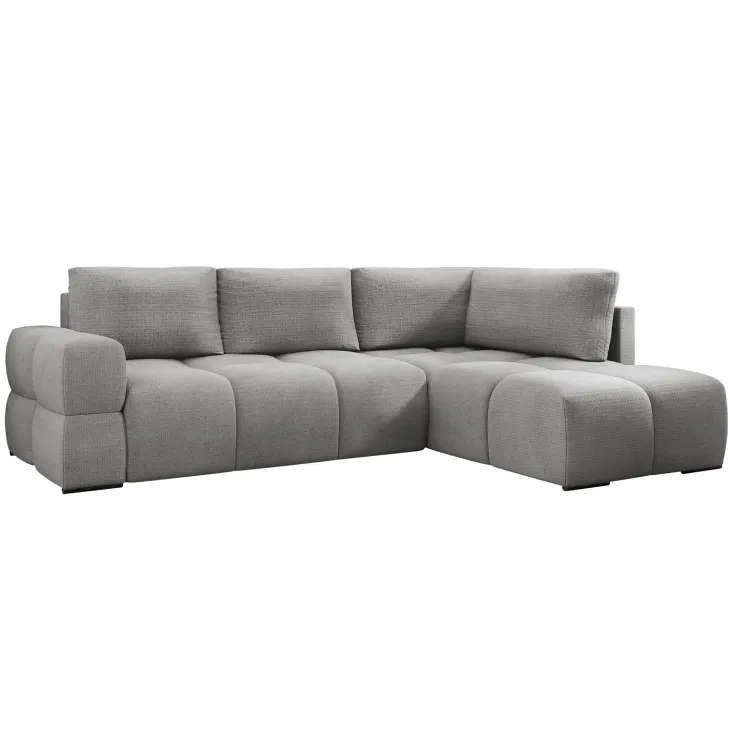 Divano letto angolare reversibile 3 posti 267x185cm box contenitore grigio Sottovoce
