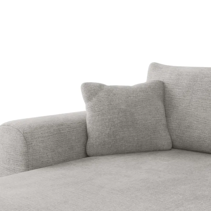 Divano letto angolare reversibile 4 posti 285x188cm con contenitore imbottito tessuto grigio Soft