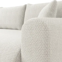 Divano letto angolare reversibile 4 posti 285x188cm con contenitore a trama spessa bianco Soft