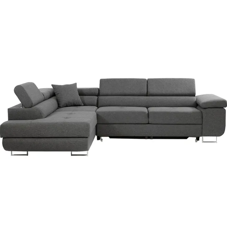 Divano letto angolare sinistra imbottito 274x203cm grigio Bormio