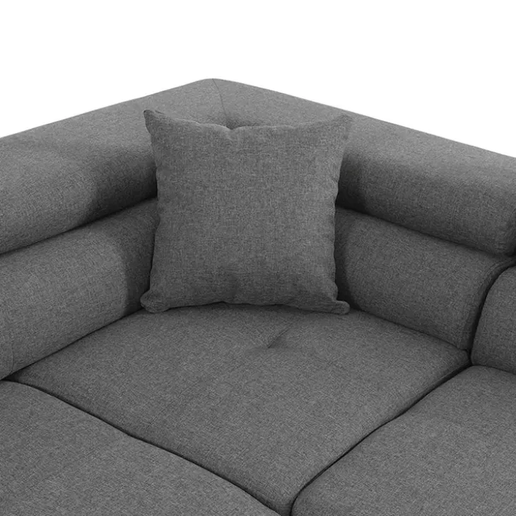 Divano letto angolare sinistra imbottito 274x203cm grigio Bormio