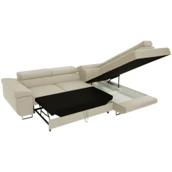 Divano letto angolare sinistra imbottito 274x203cm beige Bormio