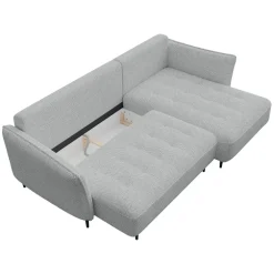 Divano letto angolare sinistro 3 posti 276x158cm tessuto grigio Angle
