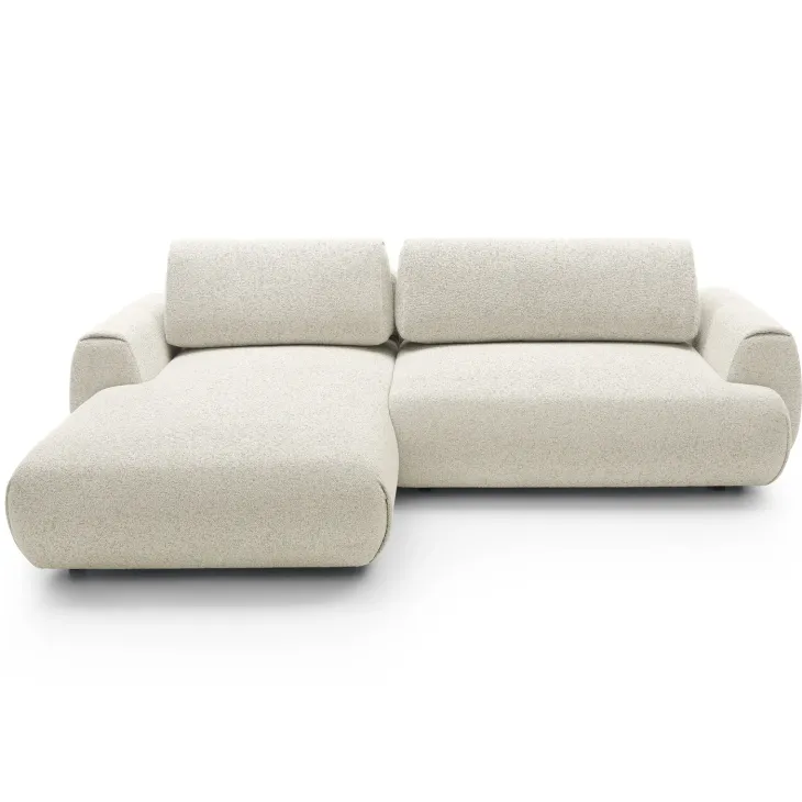 Divano letto angolare sinistra 3 posti 270x167cm tessuto bianco Cloudify