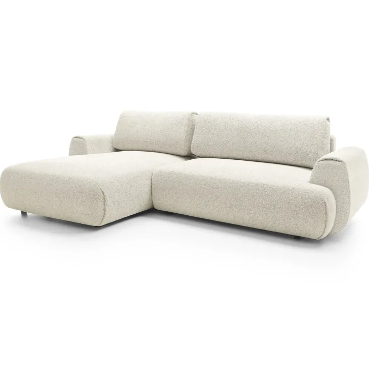 Divano letto angolare sinistra 3 posti 270x167cm tessuto bianco Cloudify