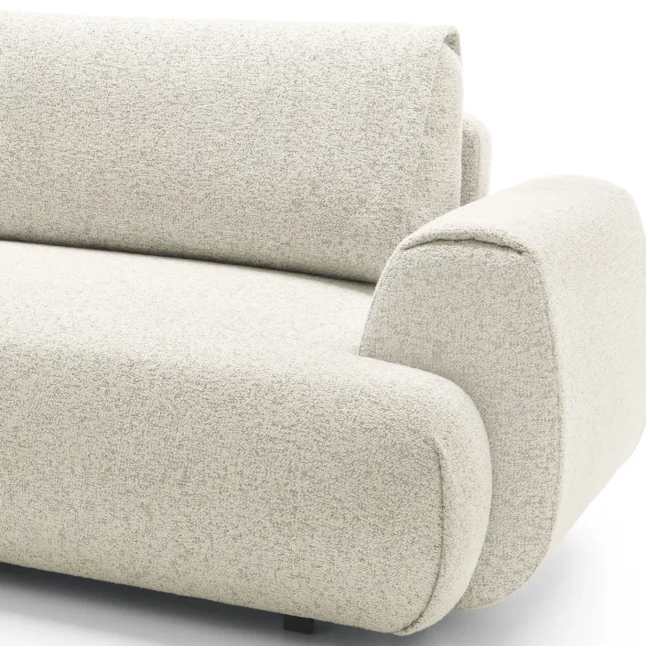Divano letto angolare sinistra 3 posti 270x167cm tessuto bianco Cloudify