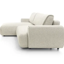 Divano letto angolare sinistra 3 posti 270x167cm tessuto bianco Cloudify