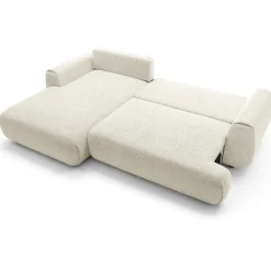 Divano letto angolare sinistra 3 posti 270x167cm tessuto bianco Cloudify