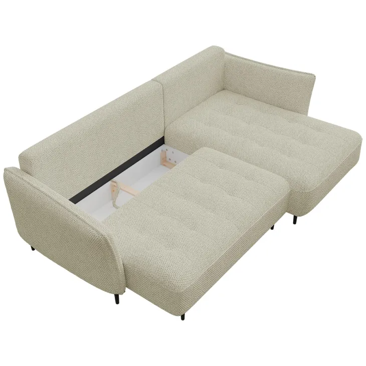 Divano letto angolare sinistro 3 posti 276x158cm tessuto tortora Angle