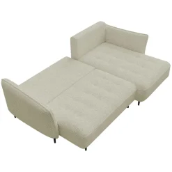 Divano letto angolare sinistro 3 posti 276x158cm tessuto tortora Angle