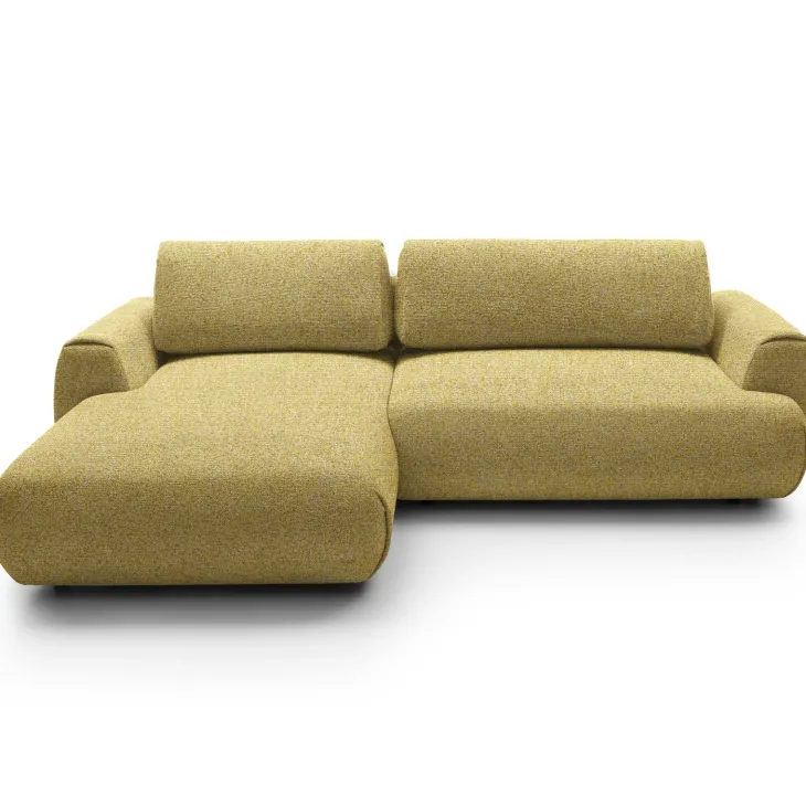 Divano letto angolare sinistra 3 posti 270x167cm tessuto giallo Cloudify