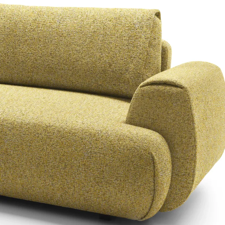 Divano letto angolare sinistra 3 posti 270x167cm tessuto giallo Cloudify