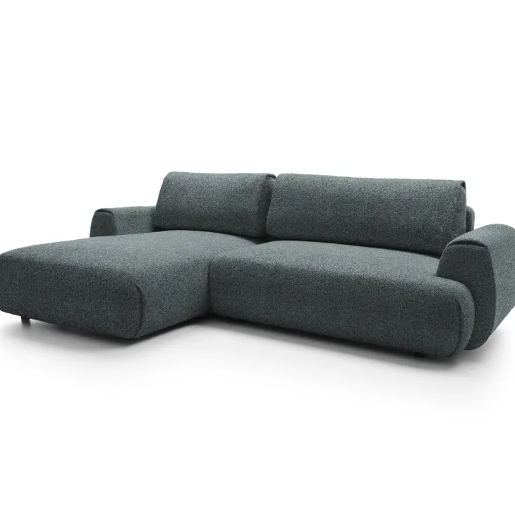 Divano letto angolare sinistra 3 posti 270x167cm tessuto antracite Cloudify