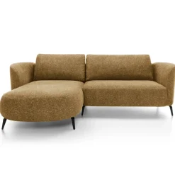 Divano letto angolare sinistra 3 posti 260x180cm tessuto bouclè beige scuro Repose
