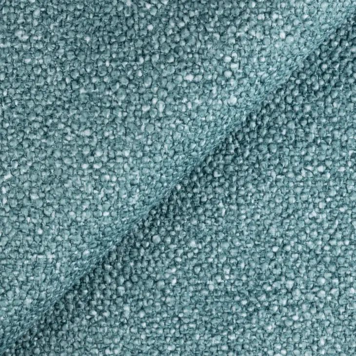 Divano letto angolare sinistra 3 posti 260x180cm tessuto bouclè azzurro Repose