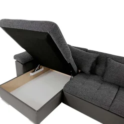 Divano letto angolare sinistra 5 posti 350x205cm grigio scuro Agliana