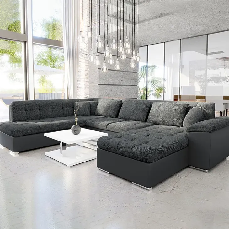 Divano letto angolare sinistra 5 posti 350x205cm grigio scuro Agliana